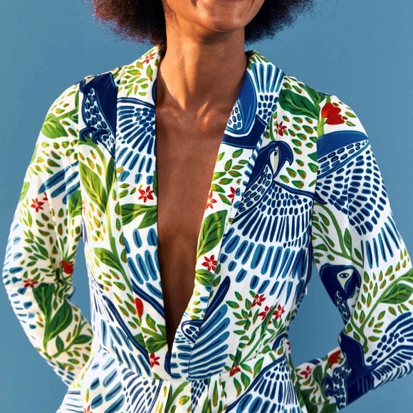 FARM RIO Blue Macaw Flight Maxi Dress!! - Picture 2 of 8